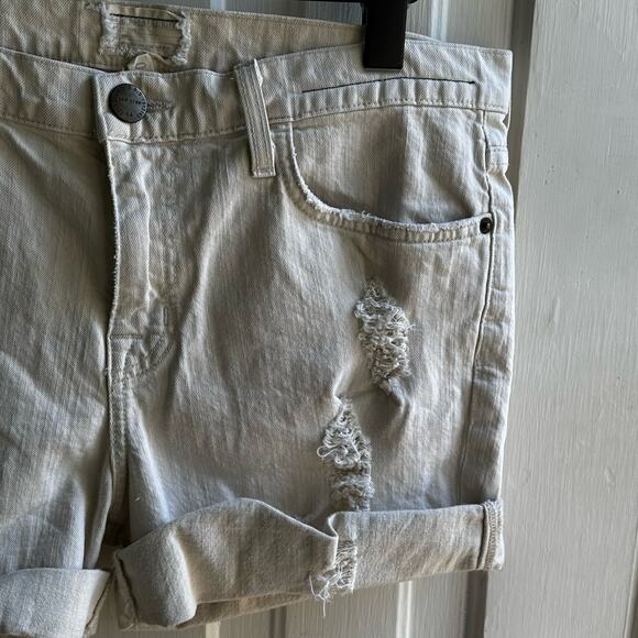 Current Elliott The Rolled Boyfriend Short Natural Denim Destroy - Picture 4 of 9